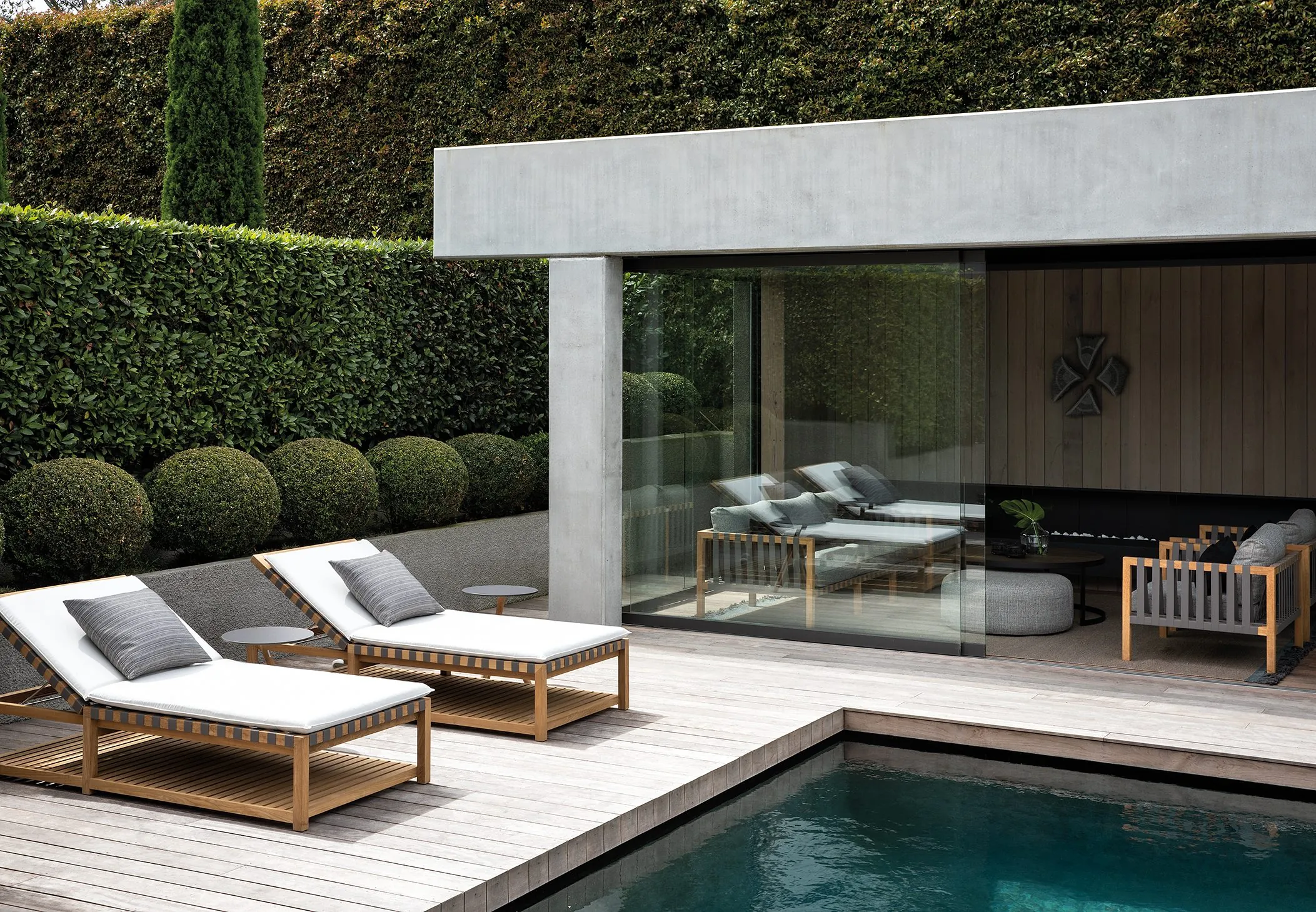 Pool Pavilion, Auckland. Landscape design by Suzanne Turley Landscapes