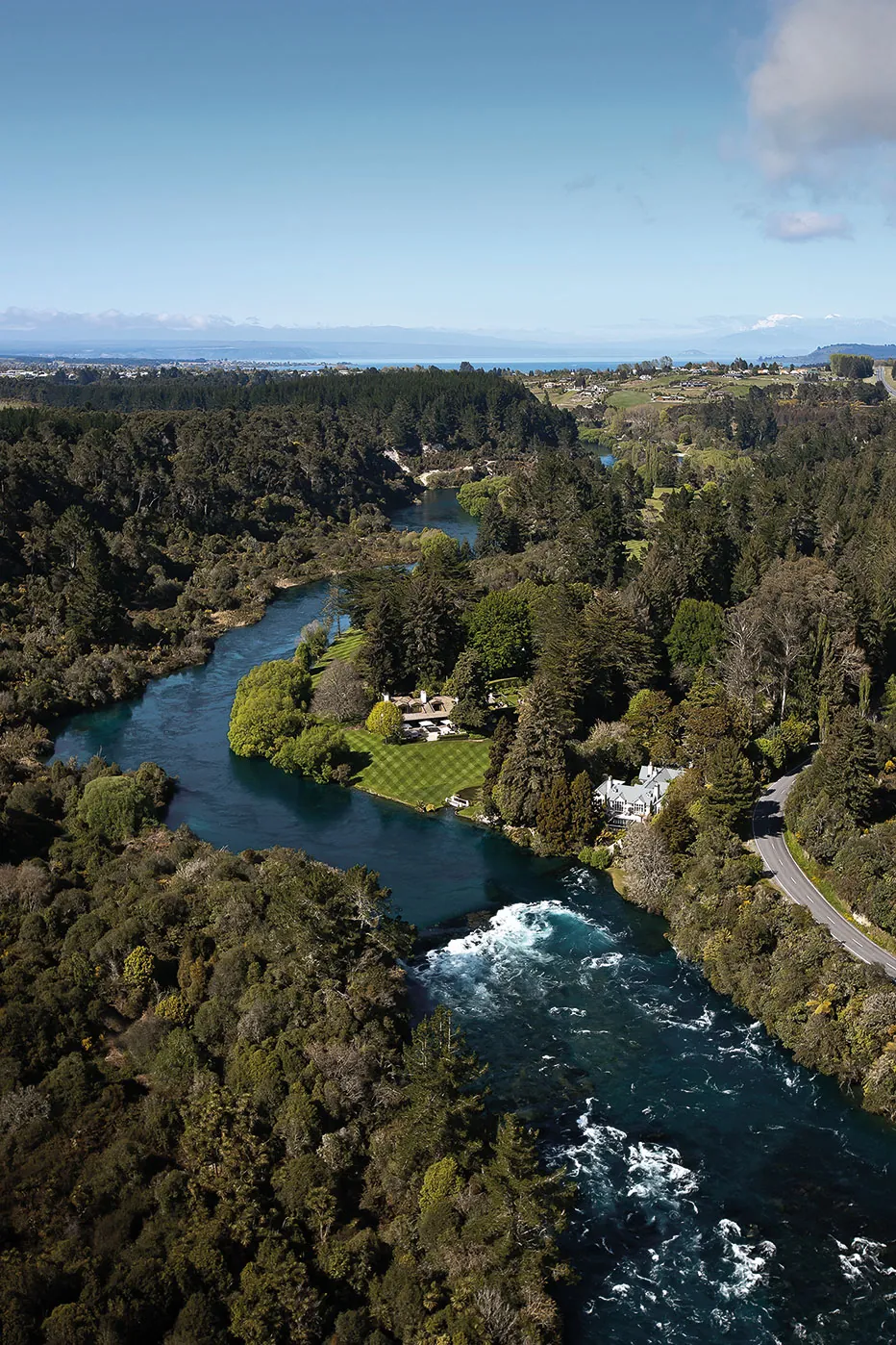 Huka Lodge, Taupo. Landscape design by Suzanne Turley Landscapes